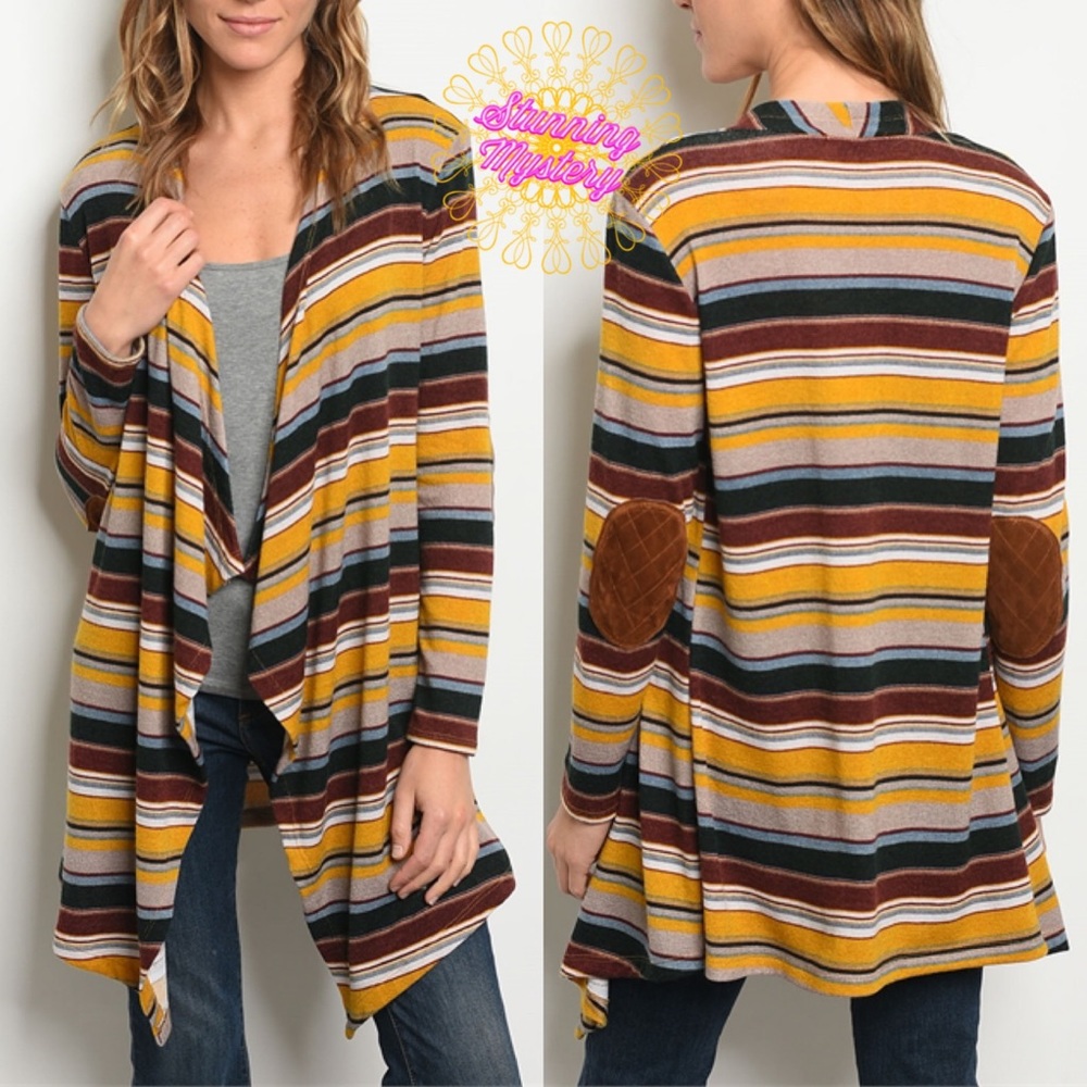 💕 Wavy Comfy Mustard Cardigan - Picture 4 of 7